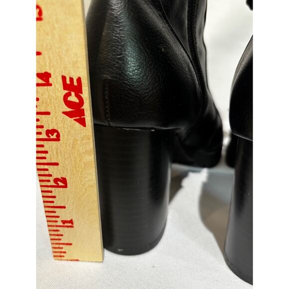 Brash block heel Chunky Combat Boots Women's Sz 8.5 Black Zipper Grunge goth - Picture 7 of 12